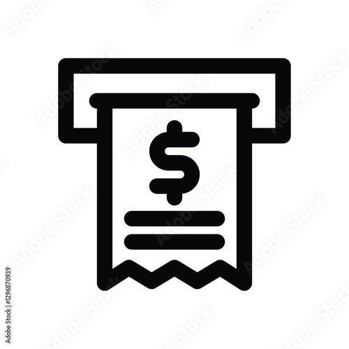 bill line icon. Clean and minimalist vector icon for websites, mobile apps, presentations, and logos. Fully scalable and customizable for any project.