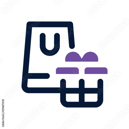 gift bag dual tone icon. Sleek and modern vector icon for websites, mobile apps, marketing materials, and corporate design. Fully scalable and ready to use.