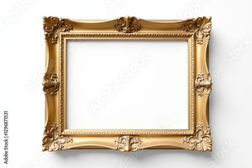 Ornate Golden Frame, Elegant and Decorative, Perfect for Artwork Display or Interior Design Projects