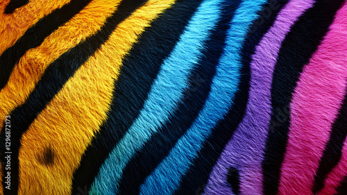 Wallpaper Mural un fondo creativo de piel de tigre o cebra colorida con colores brillantes y llamativos con espacio de copia o para plantilla con diseño de animal Torontodigital.ca