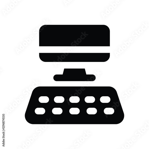 computer glyph icon. Strong and solid vector icon for websites, mobile interfaces, presentations, and visual branding. High quality and easy to edit.