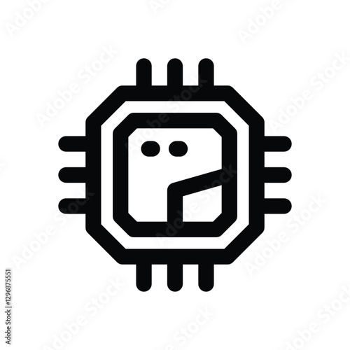 cpu line icon. Clean and minimalist vector icon for websites, mobile apps, presentations, and logos. Fully scalable and customizable for any project.