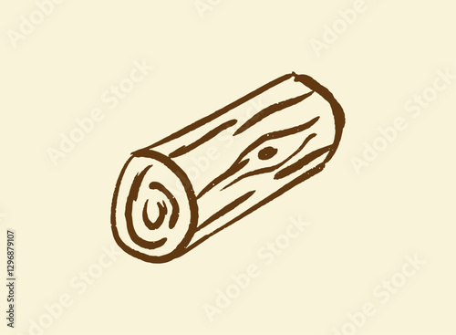Illustration of an Vintage Handdrawn Camping Log