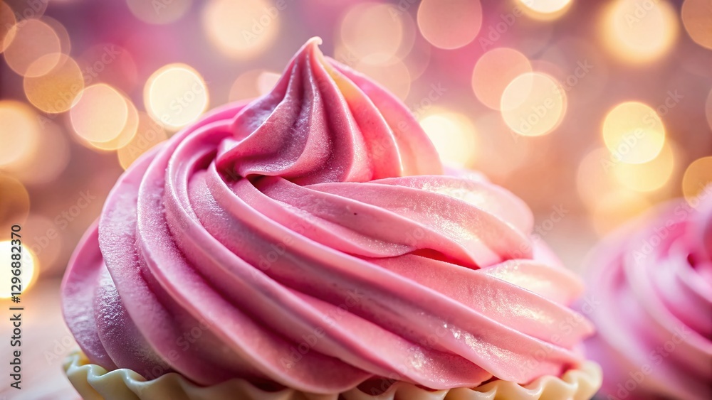 Swirled Pink Frosting Texture Background with Bokeh - Delicious Sweet Dessert Wallpaper Swirled Pink Frosting Texture Background with Bokeh - Delicious Sweet Dessert Wallpaper