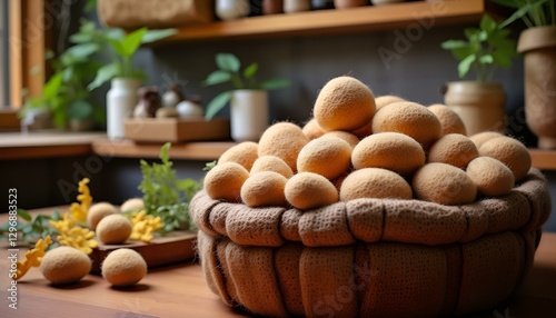 mushrooms in a basket