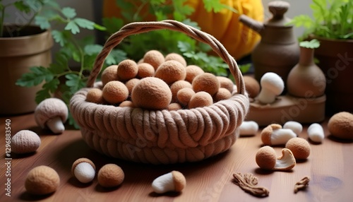 mushrooms in a basket