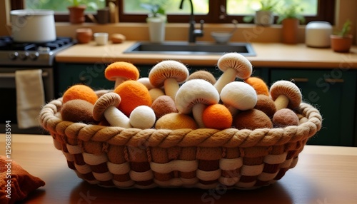 mushrooms in a basket