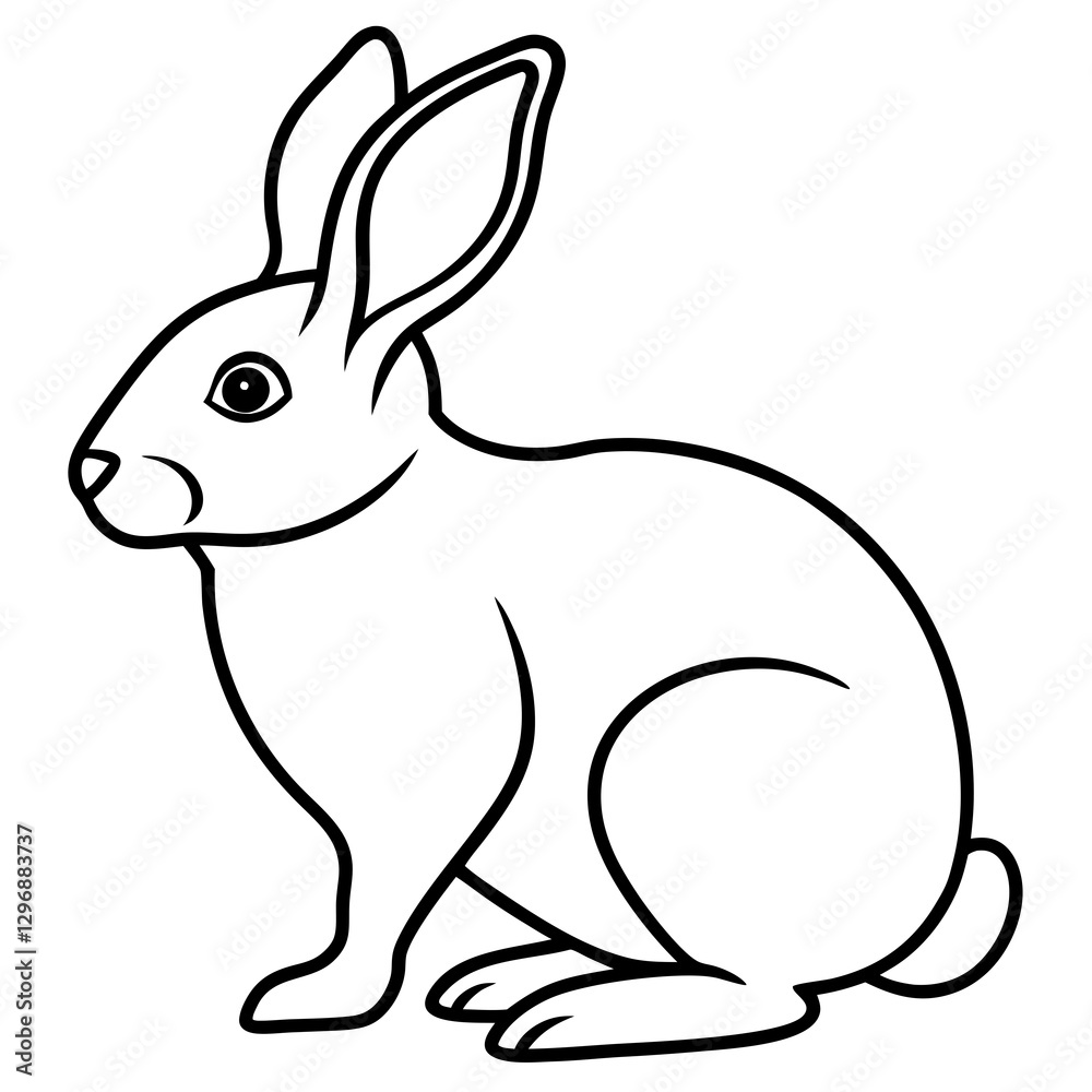 Sleek Rabbit Line Art Design Sleek Rabbit Line Art Design