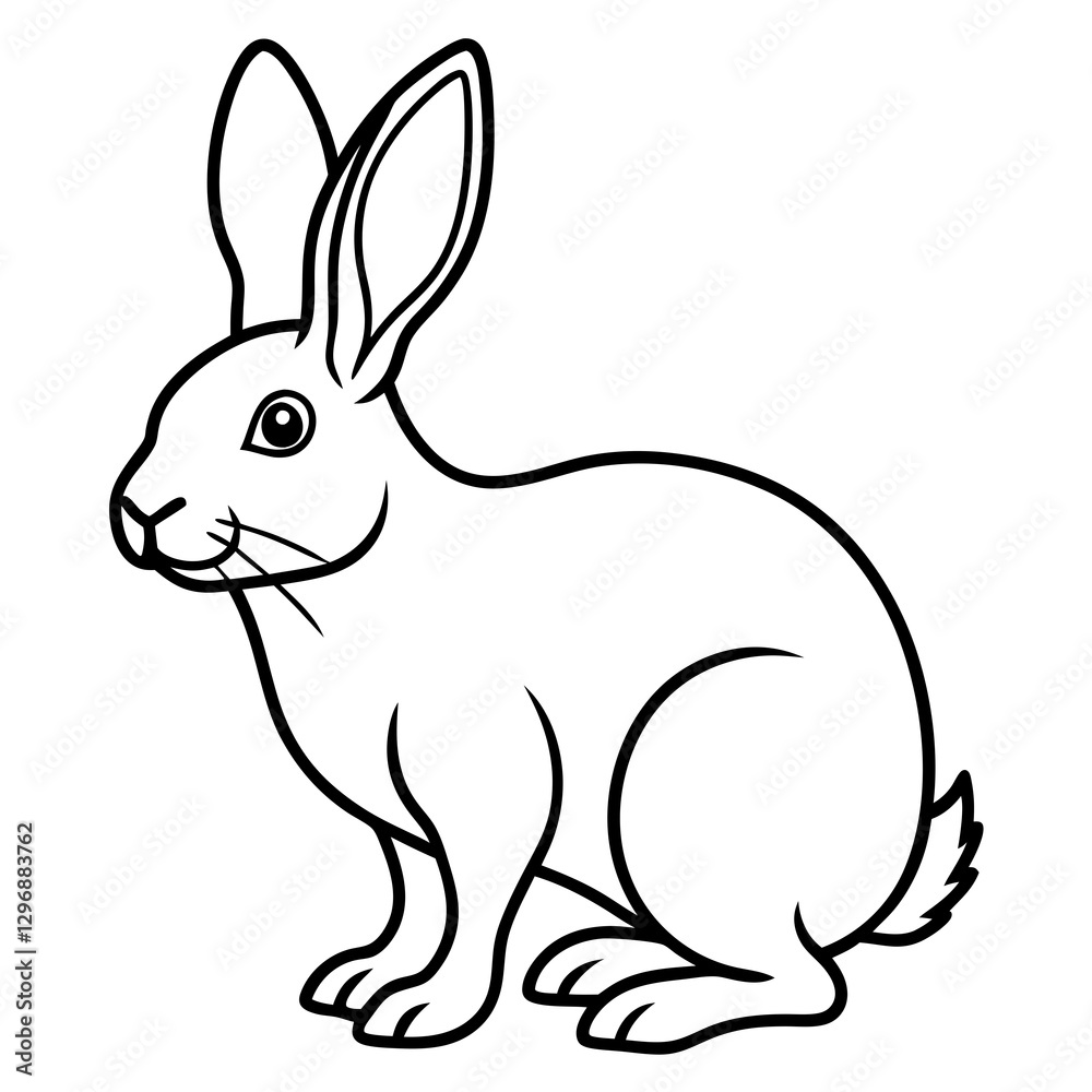 Sleek Rabbit Line Art Design Sleek Rabbit Line Art Design