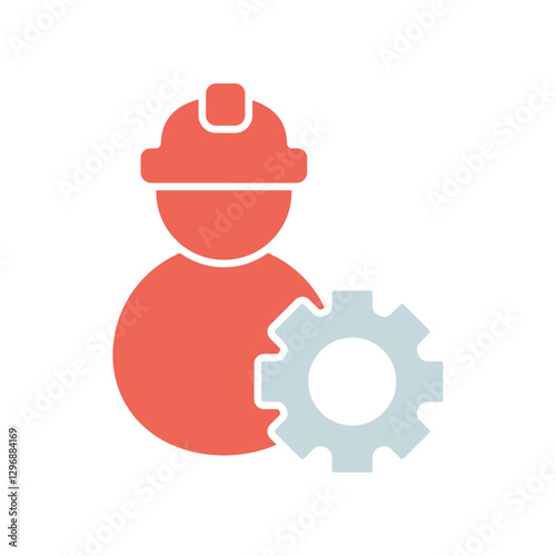 Icon a worker, isolated against a clean background.