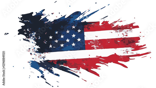 Global Nations Representation, International Unity, Global Concept, and Geographic Diversity Illustration and American flag paint texture grunge usa flag Art & Illustration