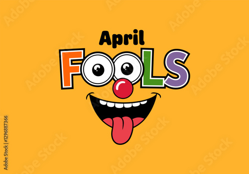 April Fools' Day Concept with a cartoon face.