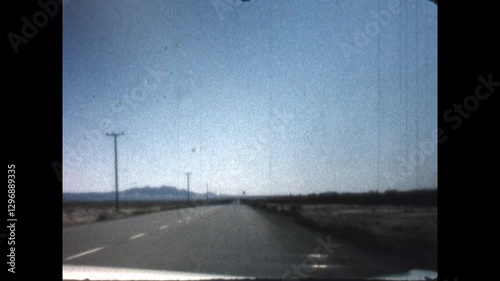 Route 66 in California 1963 - First person view from a car as it travels on the historic US Route 66 through Southern California in 1963.