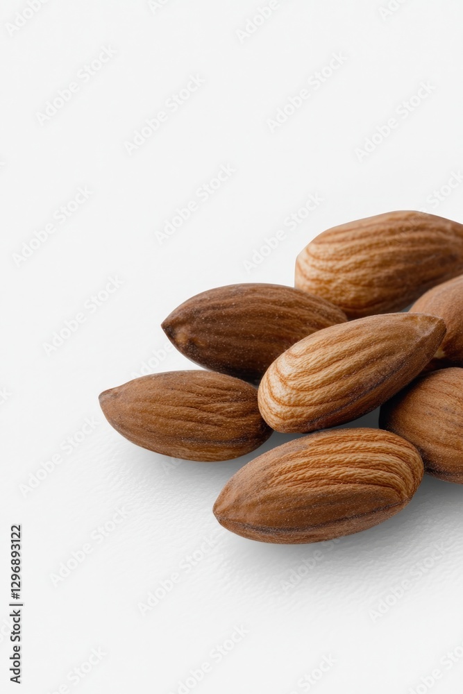 Fototapeta premium Natural almonds arranged beautifully, showcasing rich textures a