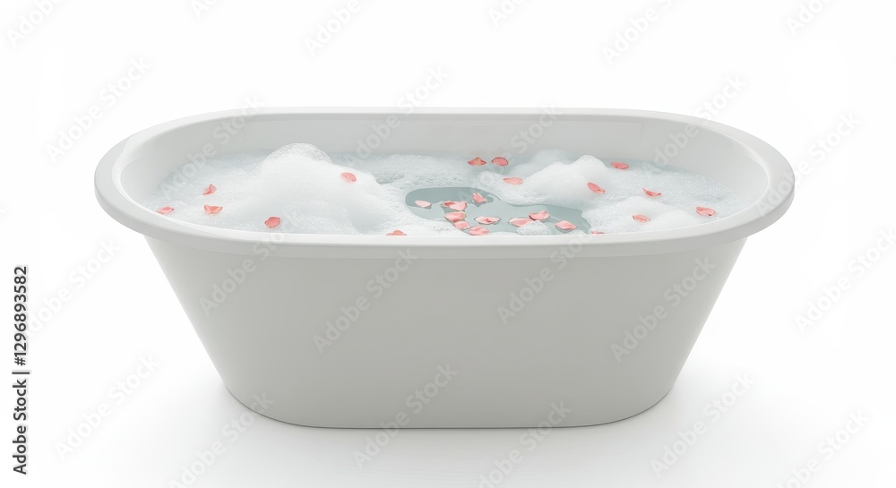 Relaxing Bubble Bath with Pink Petals Relaxing Bubble Bath with Pink Petals