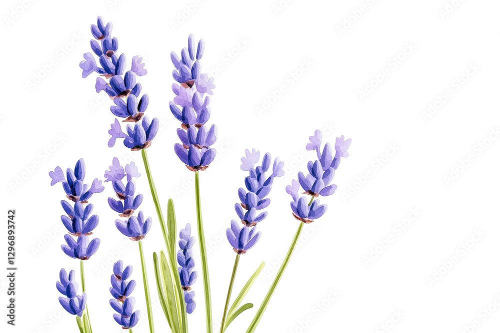 Naklejka premium lavender flower watercolor isolated on white