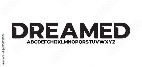Modern Design vector linear Font for Title, Header, Lettering, Logo, Monogram. Corporate Business Luxury Technology Typeface. Letters, Numbers Line art style.
