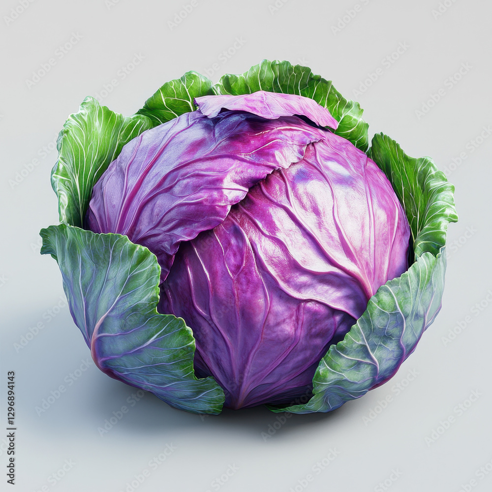 Obraz premium Vibrant Red Cabbage Closeup Studio Shot