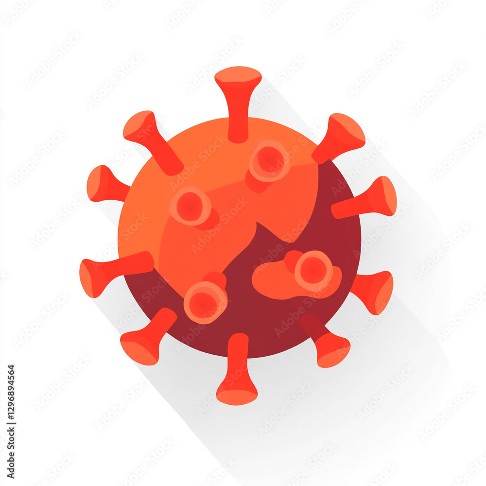 A stylized illustration of a virus, with a spherical shape, and protruding spike-like structures. It visually represents a microscopic pathogen. A stylized illustration of a virus, with a spherical shape, and protruding spike-like structures. It visually represents a microscopic pathogen.
