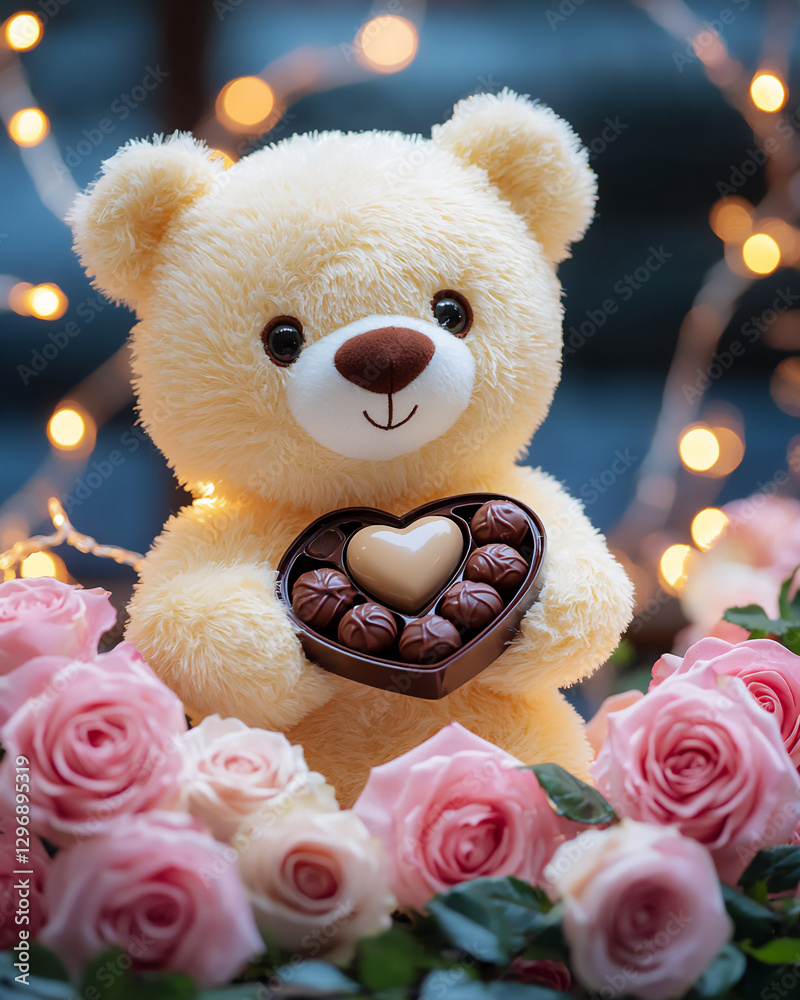 bear with chocolate box bear with chocolate box