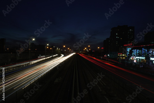 night traffic on the highway