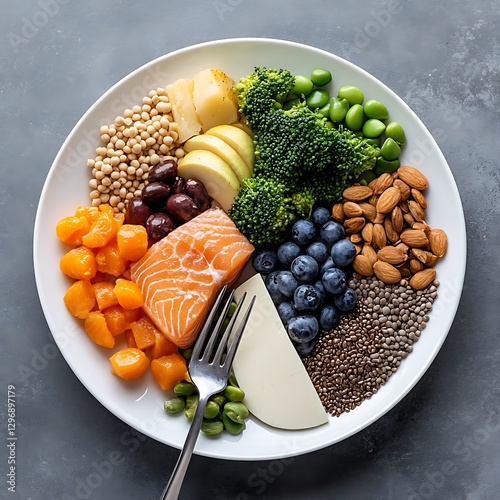Healthy meal prep ideas colorful plate of nutrition kitchen food photography indoor wellness