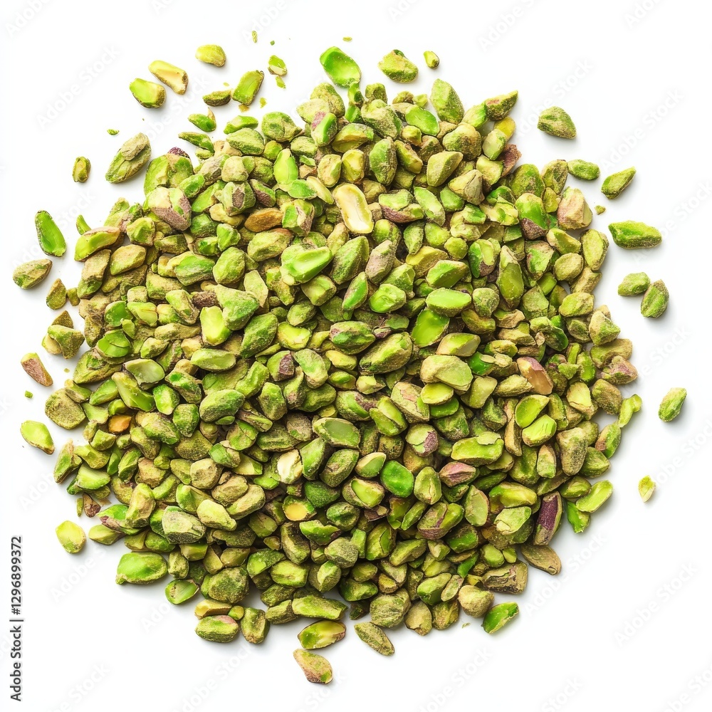 Heap of Vibrant Green Pistachio Kernels on White: A Nutritious Snack Delight for Healthy Eating Heap of Vibrant Green Pistachio Kernels on White: A Nutritious Snack Delight for Healthy Eating