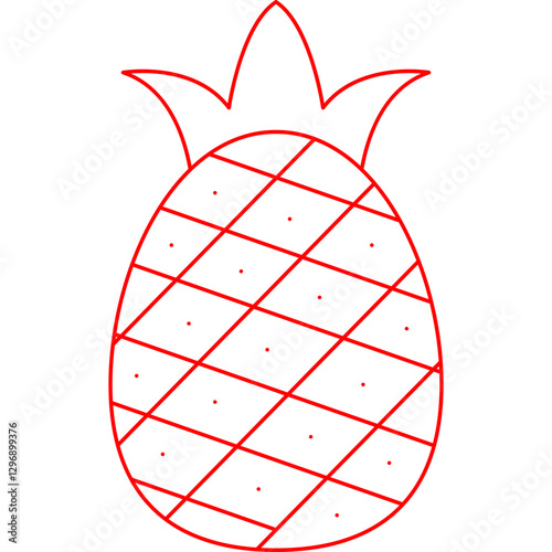 Pineapple single vector icon illustration