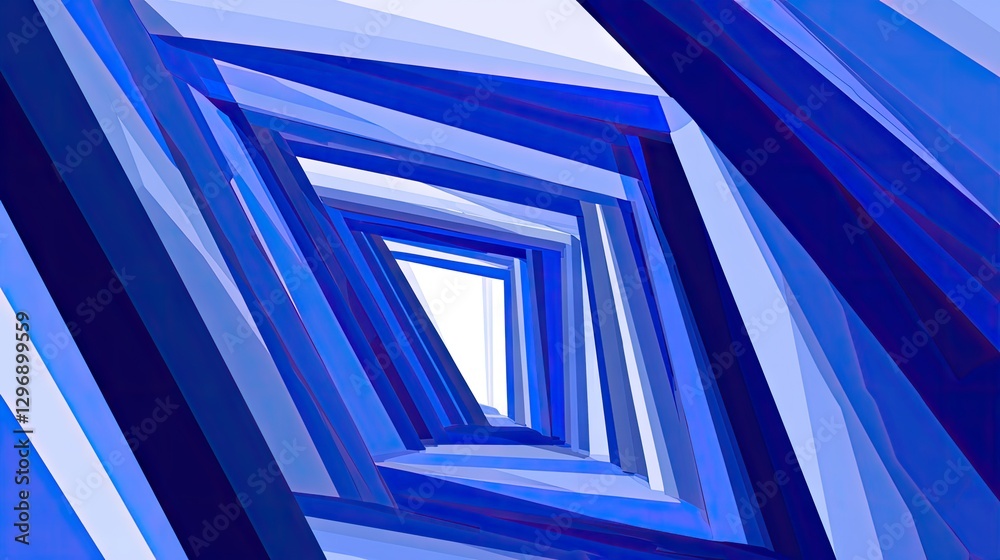 Obraz premium Abstract geometric tunnel perspective