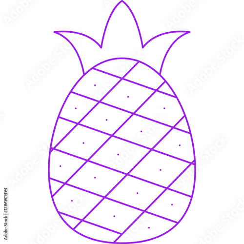 Pineapple single vector icon illustration