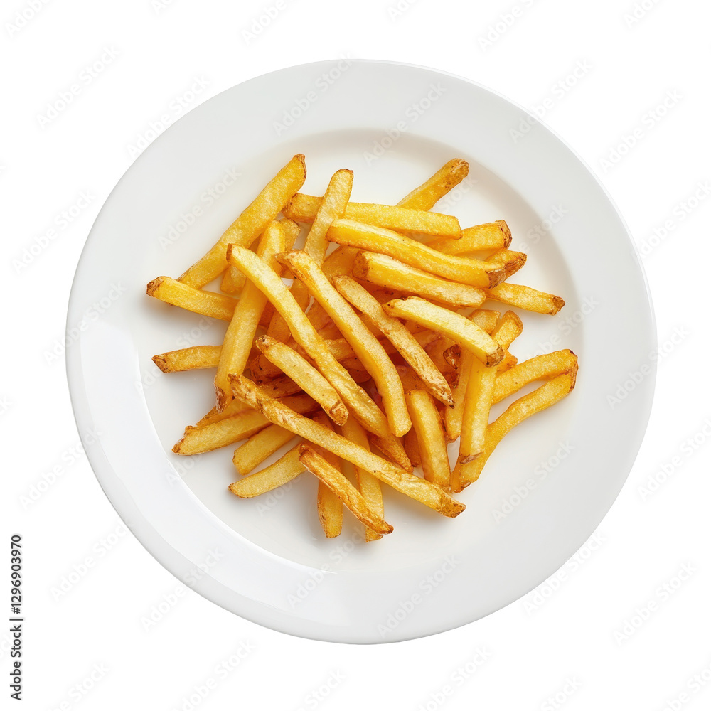 Freshly Cooked French Fries on a Clean White Plate Freshly Cooked French Fries on a Clean White Plate