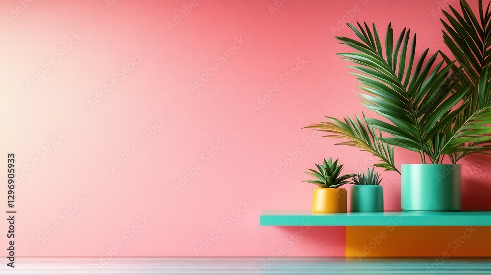 Charming decorative plants displayed on vibrant shelves, enhancing a modern interior with a fresh and lively ambiance that reflects one’s connection with nature. Charming decorative plants displayed on vibrant shelves, enhancing a modern interior with a fresh and lively ambiance that reflects one’s connection with nature.