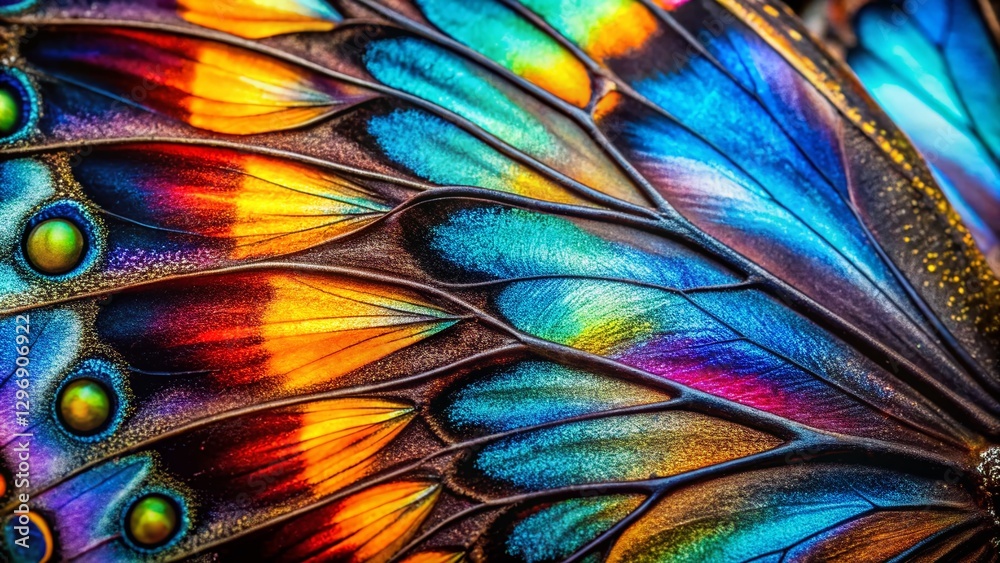Obraz premium Vibrant Butterfly Wing Macro Photography: Nature's Intricate Design
