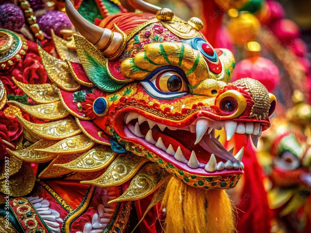 Vibrant Chinese New Year Dragon Dance Costume: Symbol of Prosperity Vibrant Chinese New Year Dragon Dance Costume: Symbol of Prosperity