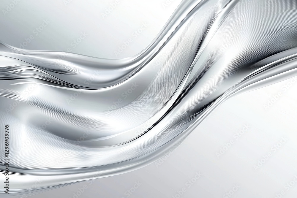 Naklejka premium High-end minimalist background with platinum waves flowing in an elegant abstract motion
