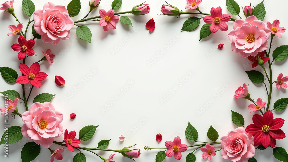 floral frame for text on white background floral frame for text on white background