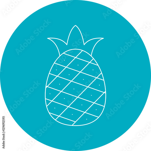 Pineapple single vector icon illustration