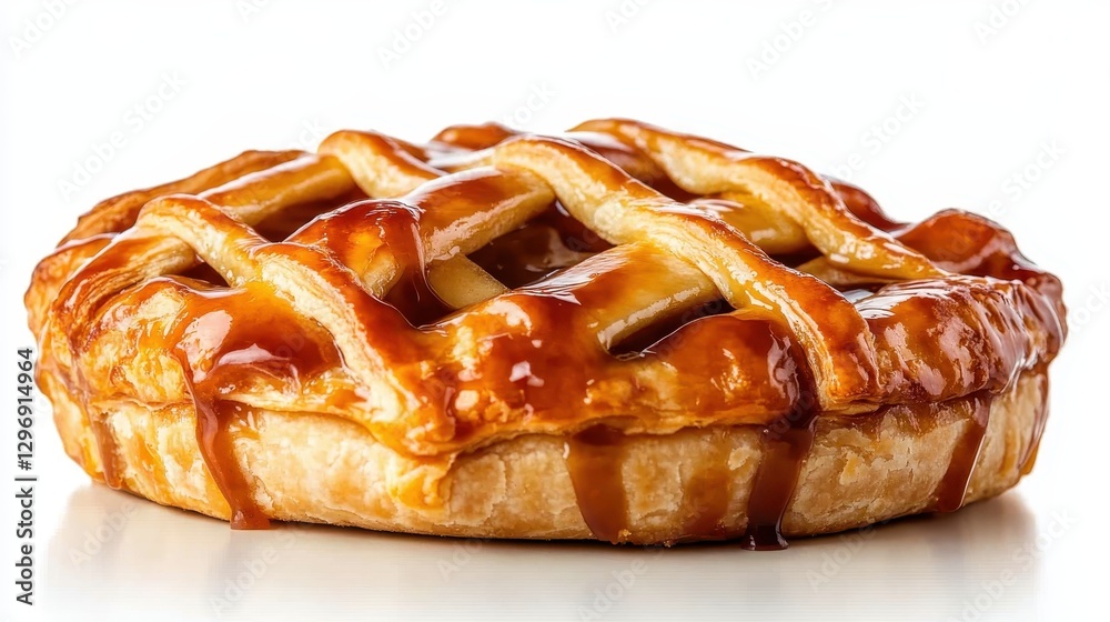 An alluring caramel apple pie showcases a perfectly braided crust, glistening with caramel. It's an irresistible dessert that's sure to delight any sweet tooth. An alluring caramel apple pie showcases a perfectly braided crust, glistening with caramel. It's an irresistible dessert that's sure to delight any sweet tooth.