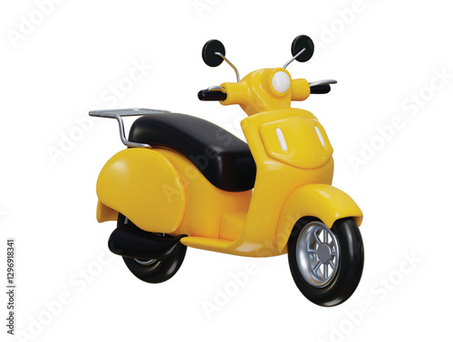 Scooter icon 3d render concept of bike ride, transport vehicles icon vector illustration