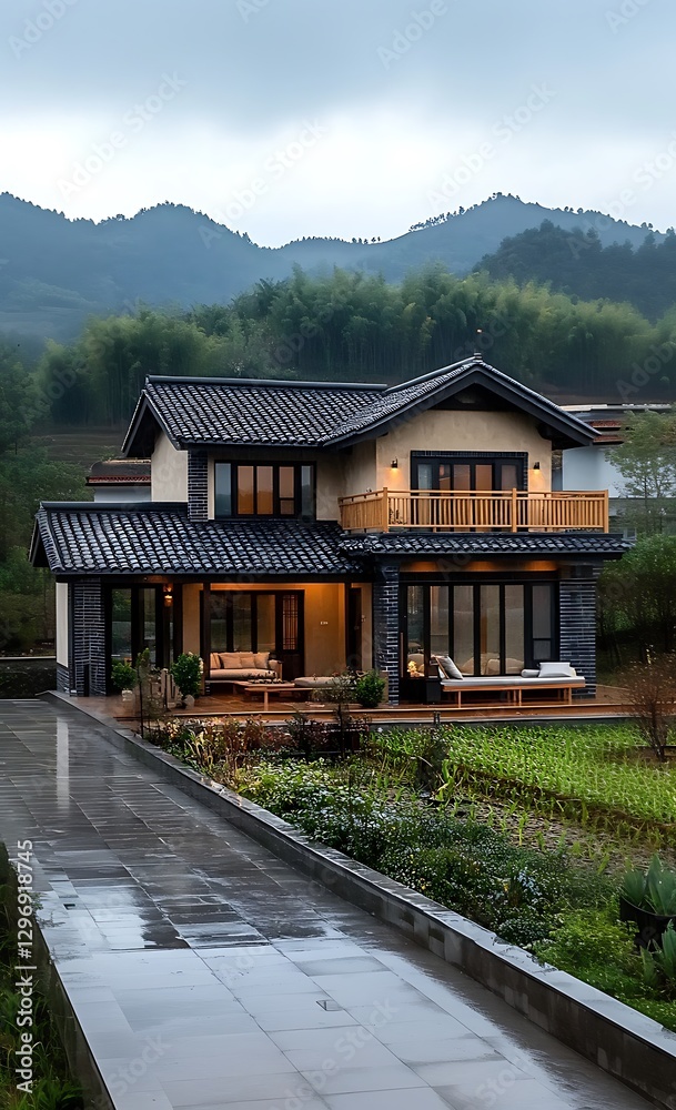 there is a house that is sitting on a hill with a lot of grass