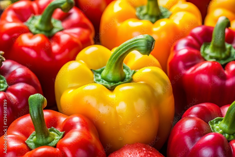 Vibrant Red and Yellow Bell Peppers Still Life Portrait Photography Vibrant Red and Yellow Bell Peppers Still Life Portrait Photography