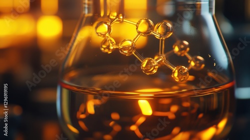Transparent gas within laboratory beaker showcasing molecular structure and experimental setup in a science lab. Generative AI