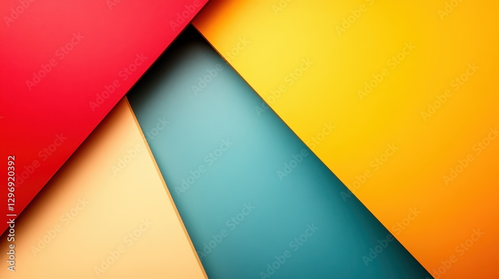 A visually striking abstract image featuring sharp-edged colored shapes in a smooth composition, conveying energy and modernity through its vibrant colors and angles. A visually striking abstract image featuring sharp-edged colored shapes in a smooth composition, conveying energy and modernity through its vibrant colors and angles.