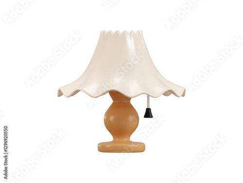 Table light lamp icon 3d render concept of floor lamp, 3d lampshade, home table lamp, interior design vector illustration