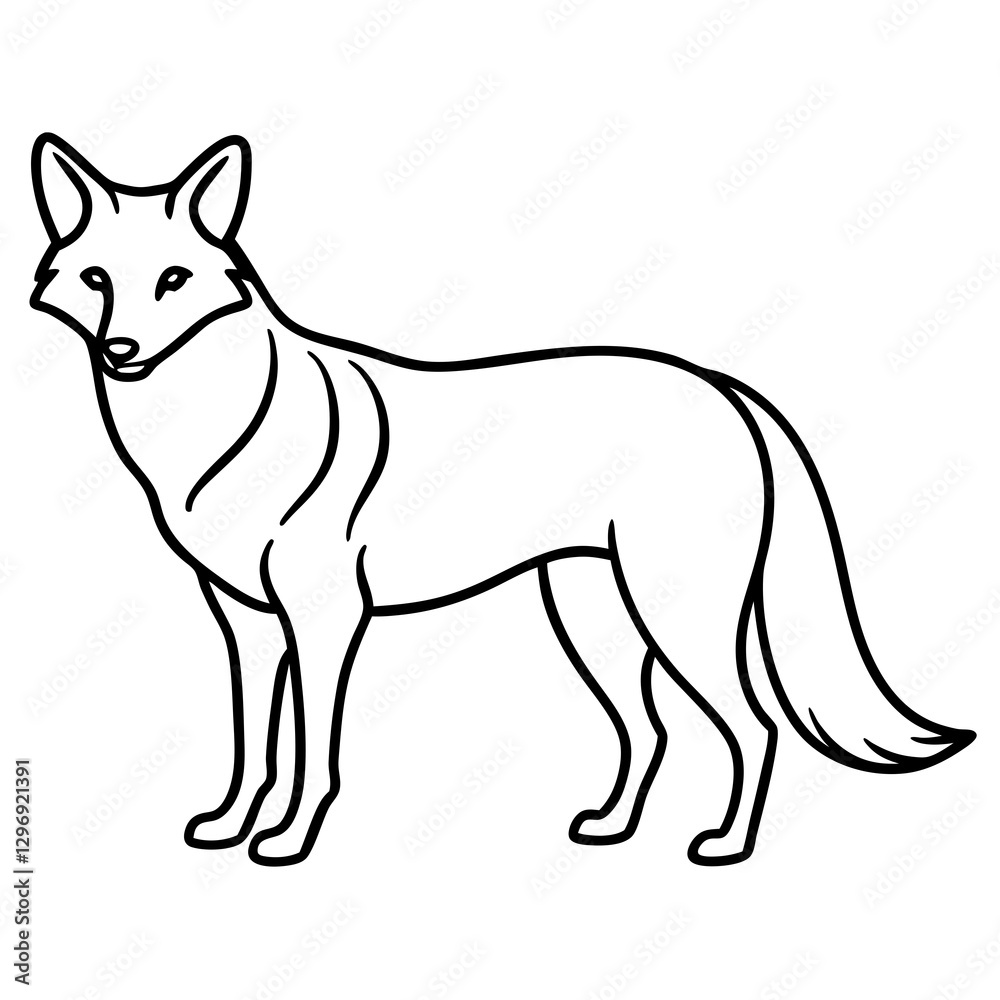 Coyote Silhouette Clean Line Vector Art Coyote Silhouette Clean Line Vector Art