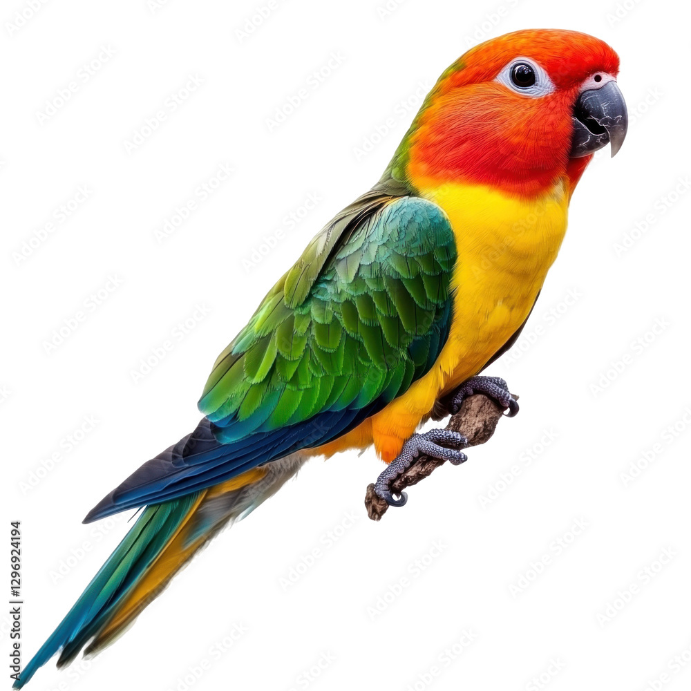 Fototapeta premium colorful sun conure parrot isolated on white