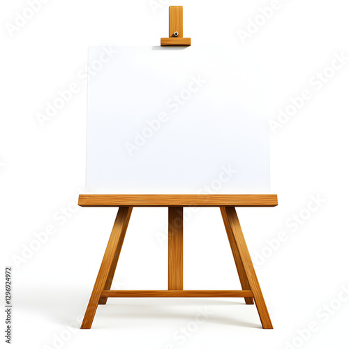 Classic Wooden Artist Easel with Blank Canvas for Painting and Creative Artwork Display