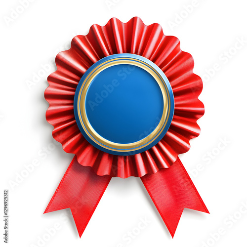 Elegant Red Award Ribbon with Decorative Rosette for Competitions, Achievements, and Celebrations