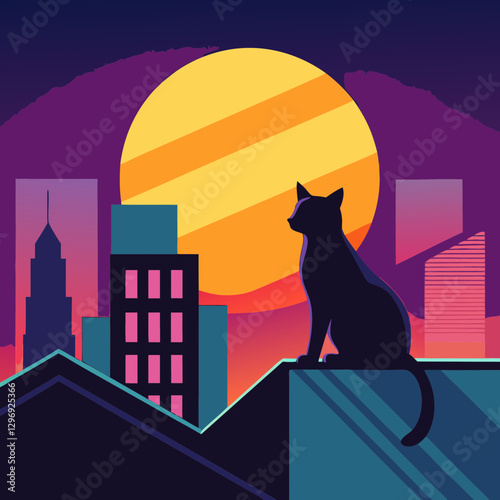 cat sitting on a rooftop