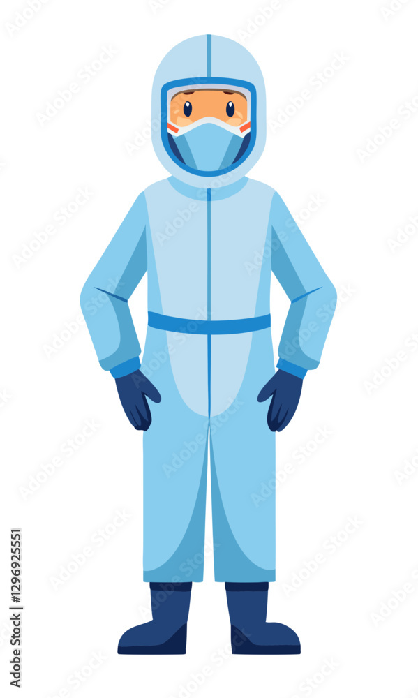 Healthcare worker wearing full personal protective equipment (PPE) including face shield, mask, gloves, and gown, isolated on white background.
Healthcare worker wearing full personal protective equipment (PPE) including face shield, mask, gloves, and gown, isolated on white background.